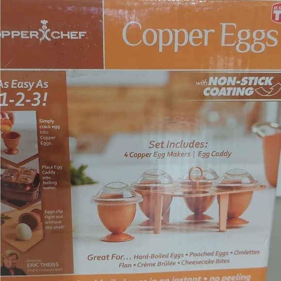 BRAND NEW COPPER CHEF - Copper Chef Copper Eggs XL - As Seen On TV (Set of 4) - Picture 2 of 9